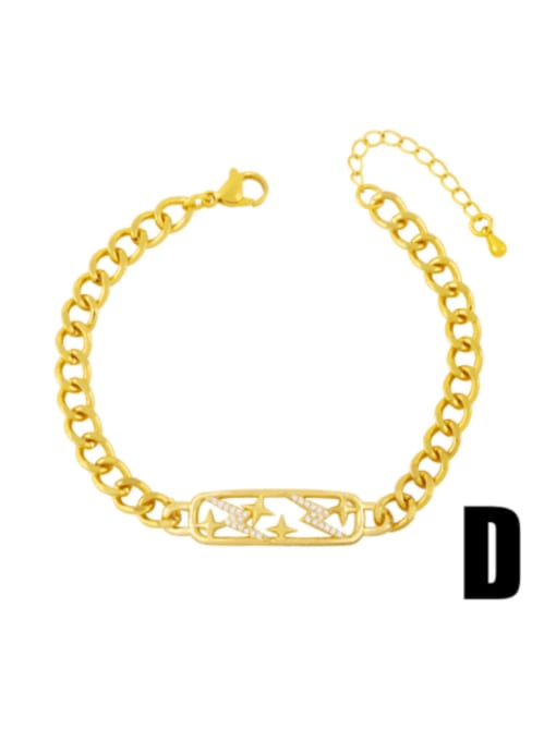 CC Brass Cubic Zirconia Star Hip Hop Link Bracelet 4