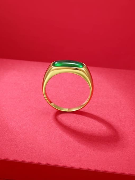 XP Alloy Emerald Green Geoetmric Vintage Band Ring 3