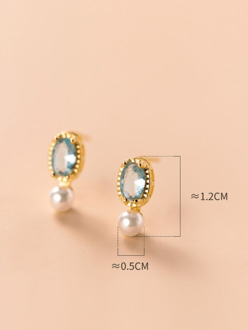Rosh 925 Sterling Silver Glass beads Geometric Minimalist Drop Earring 3