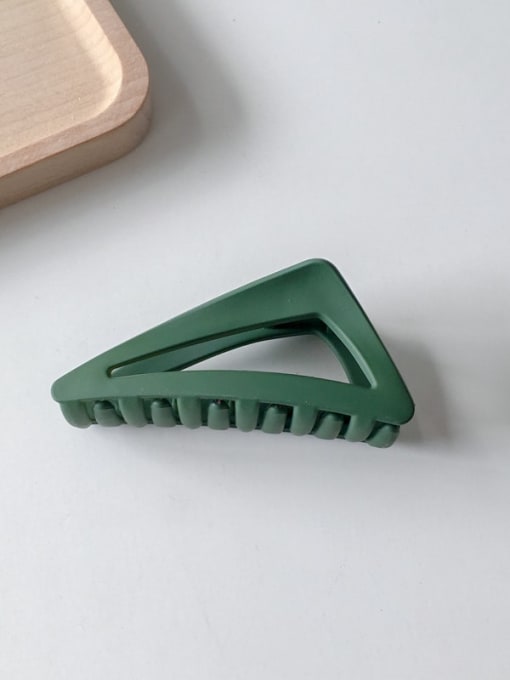 Military green 8.5cm Alloy Cellulose Acetate Vintage Triangle Jaw Hair Claw