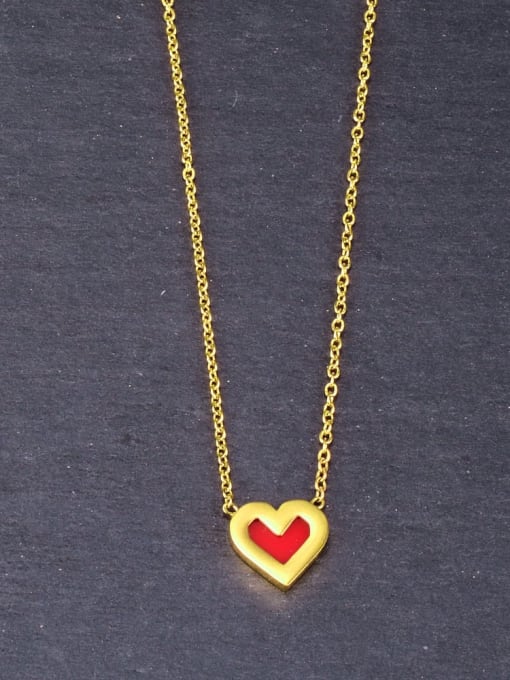 A TEEM Titanium Enamel Heart Minimalist Necklace 3