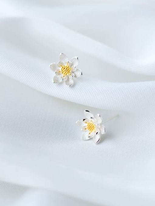 Rosh 925 Sterling Silver Flower Cute Stud Earring 3