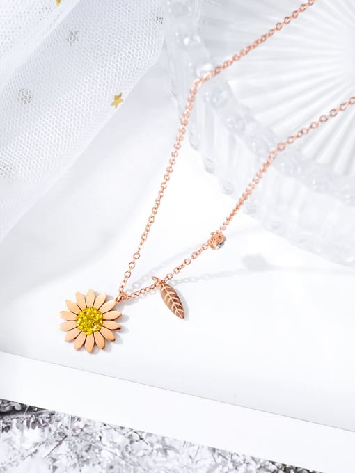Open Sky Titanium Flower Minimalist  pendant Necklace 3