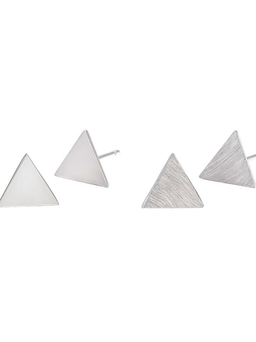 HAHN 925 Sterling Silver Smooth Triangle Minimalist Stud Earring 4
