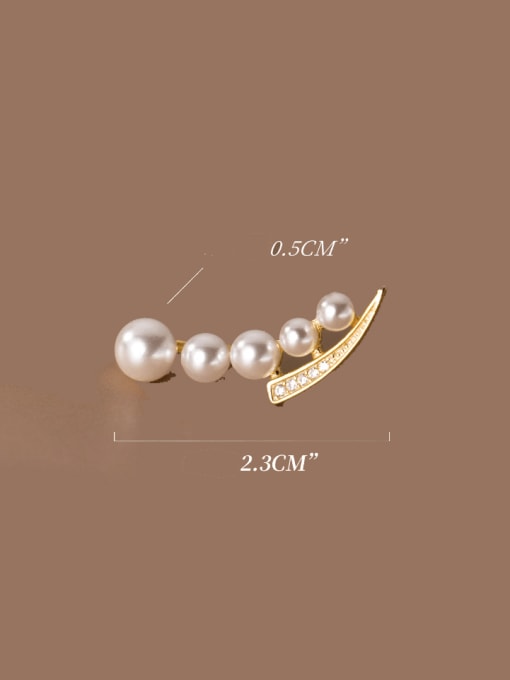 Rosh 925 Sterling Silver Imitation Pearl Irregular Minimalist Stud Earring 3
