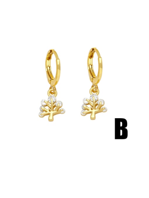 B Brass Cubic Zirconia Boy Minimalist Huggie Earring