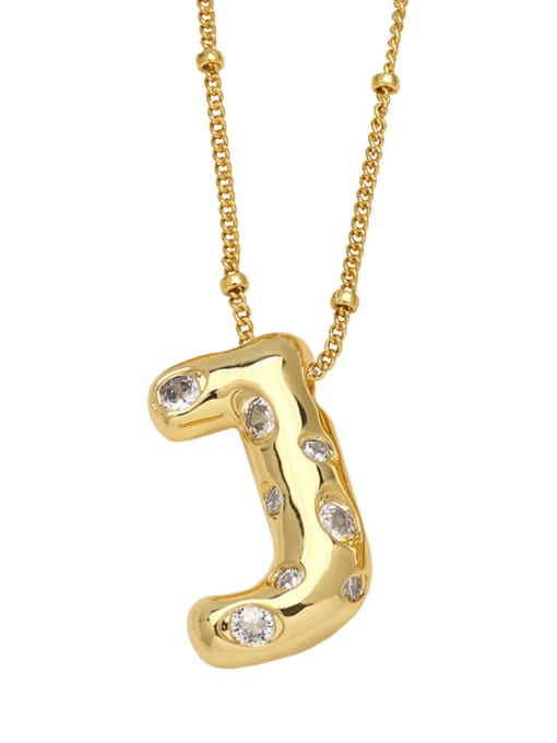 J Brass Letter Minimalist Necklace