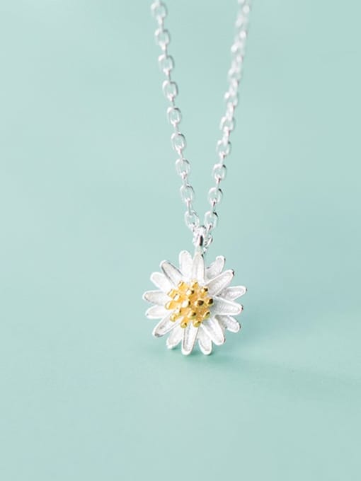Rosh 925 Sterling Silver Simple Cute Little Daisy Pendant  Necklace 0