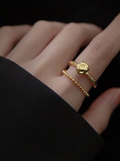 Rosh 925 Sterling Silver Irregular Vintage Stackable Ring 1