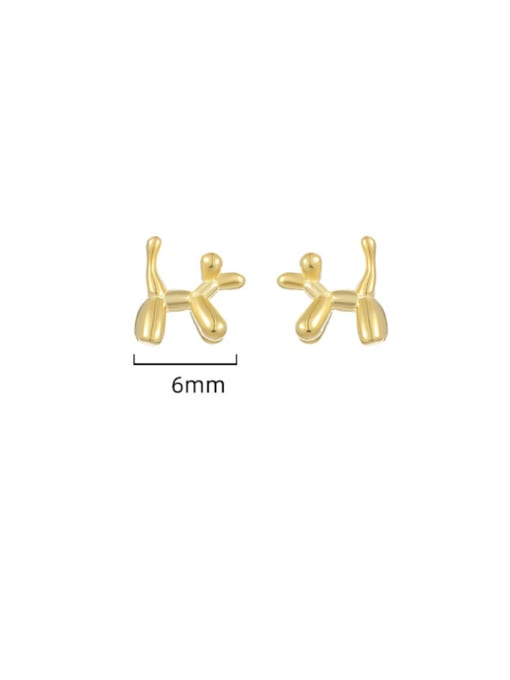BeiFei Minimalism Silver 925 Sterling Silver Dog Minimalist Stud Earring 2