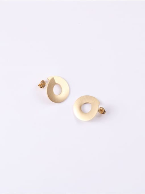 GROSE Titanium Round Minimalist Rotating Line   Stud Earring 3