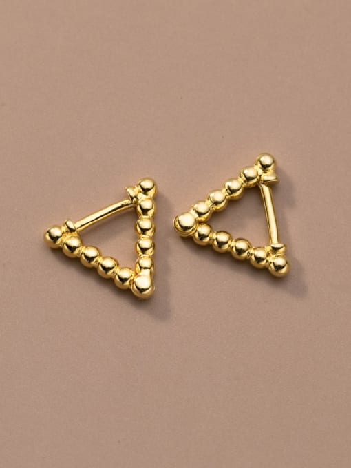 Rosh 925 Sterling Silver Bead Triangle Minimalist Stud Earring 1