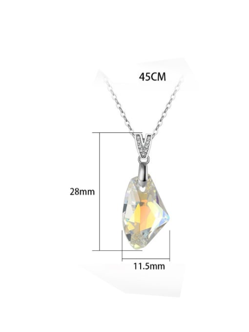 RINNTIN 925 Sterling Silver Austrian Crystal Geometric Minimalist Necklace 3