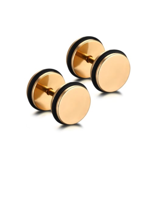 golden Titanium Steel Enamel Geometric Minimalist Stud Earring
