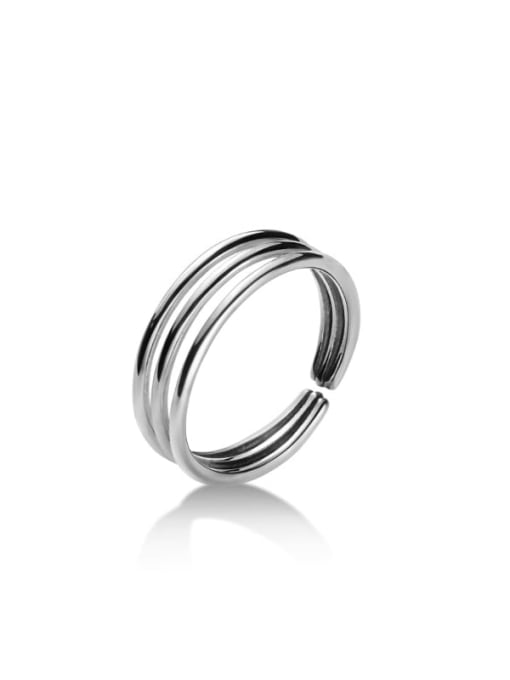 Rosh 925 Sterling Silver Geometric Minimalist Stackable Ring 3