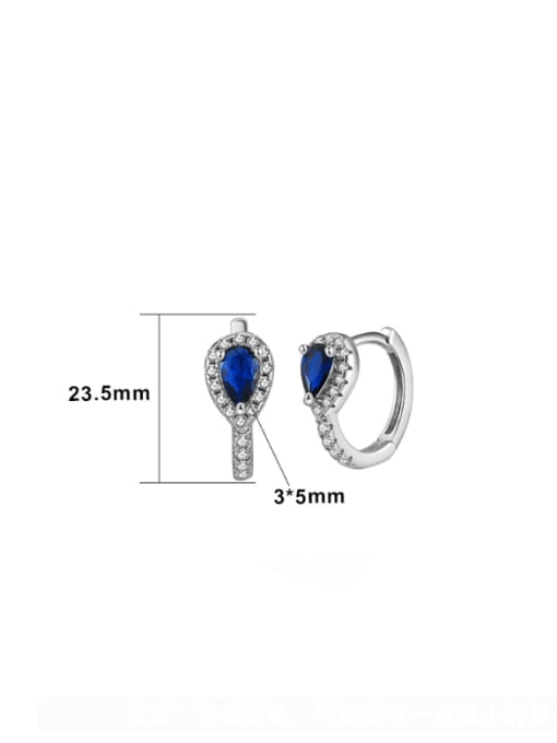 RINNTIN 925 Sterling Silver Cubic Zirconia Geometric Minimalist Huggie Earring 2