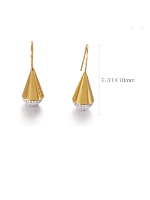 KAKALEN Stainless Steel Rhinestone White Triangle Minimalist Hook Earring 2
