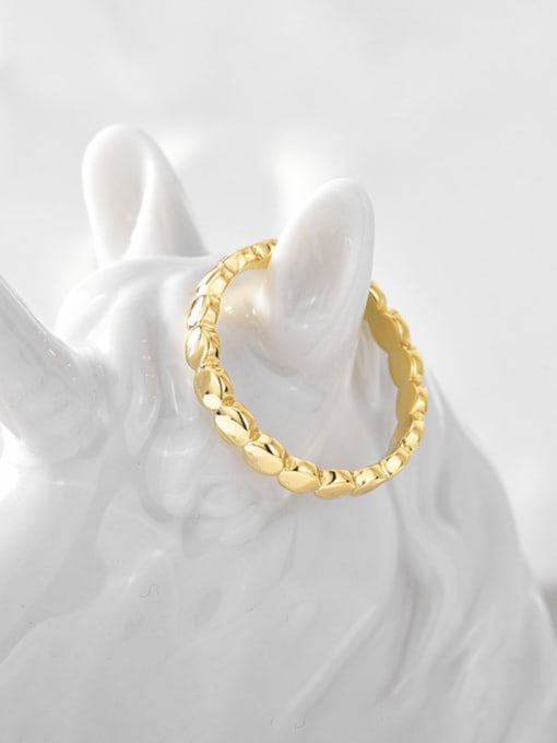 Gold small circle ring Brass Smooth  Geometric Minimalist Band Ring