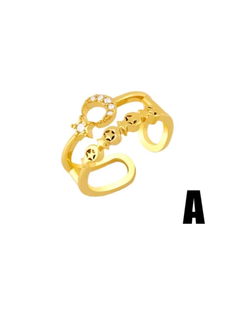 CC Brass Cubic Zirconia Star Minimalist Band Ring 1
