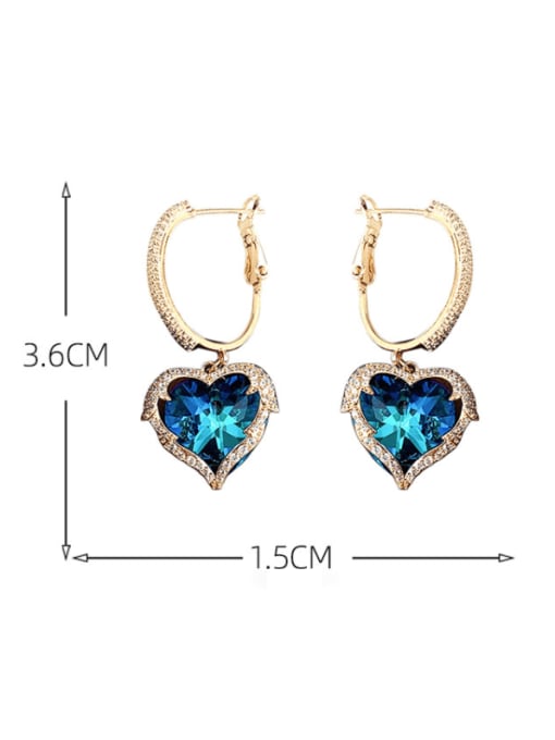 Luxu Brass Cubic Zirconia Heart Trend Huggie Earring 2