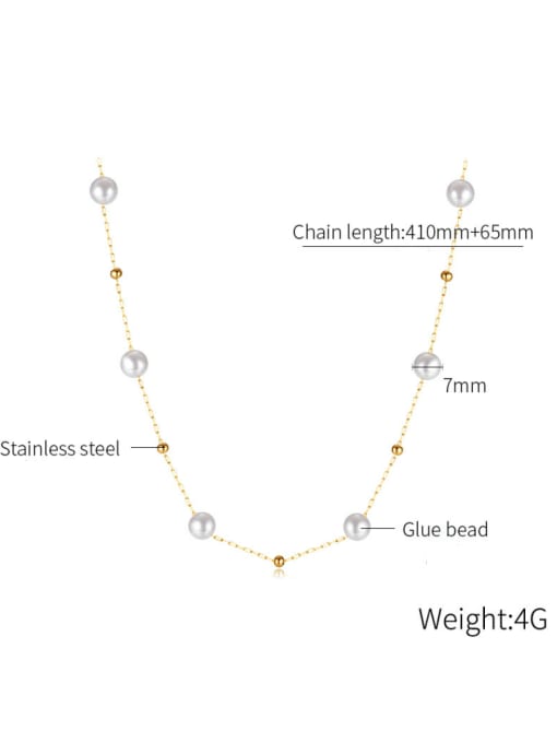 Open Sky Titanium Steel Imitation Pearl Irregular Minimalist Necklace 2