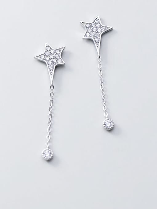 Rosh 925 sterling silver cubic zirconia white star minimalist stud earring 0
