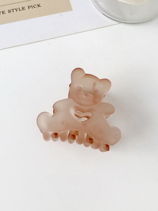 Fog Brown 4.5cm Alloy Resin Cute Little bear  Jaw Hair Claw