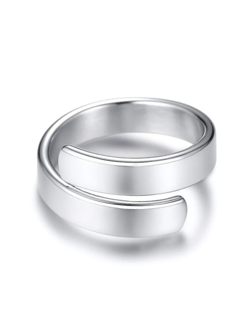 LI MUMU Stainless Steel Irregular Minimalist Free Size Band Ring 2