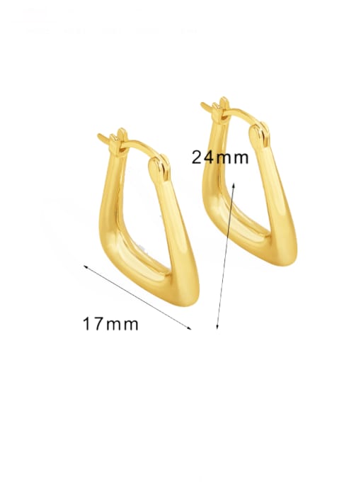 CHARME Brass Geometric Minimalist Huggie Earring 3