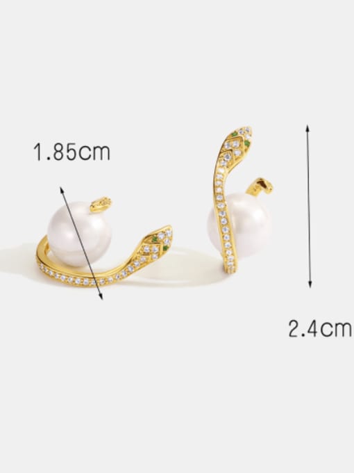 CHARME Brass Cubic Zirconia Irregular Minimalist Stud Earring 1