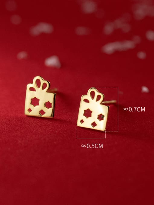 gift box 925 Sterling Silver Deer Cute Christmas Stud Earring