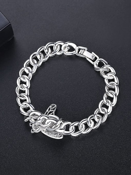 BLING SU Brass Cubic Zirconia Irregular Luxury Link Bracelet 2