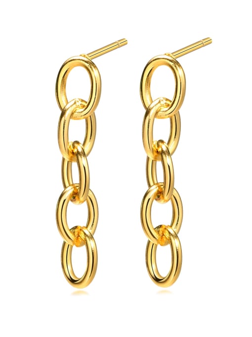golden Stainless steel Geometric Chain Minimalist Drop Earring
