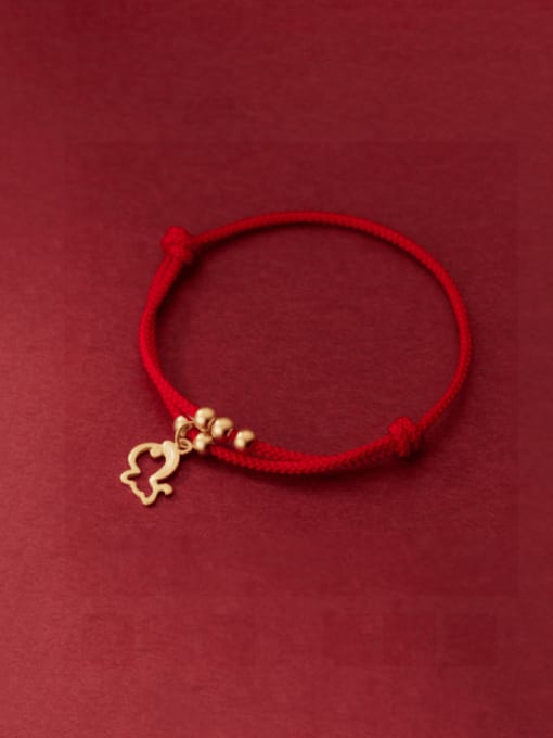 Horse 925 Sterling Silver Zodiac Cute Adjustable Red Rope Bracelet