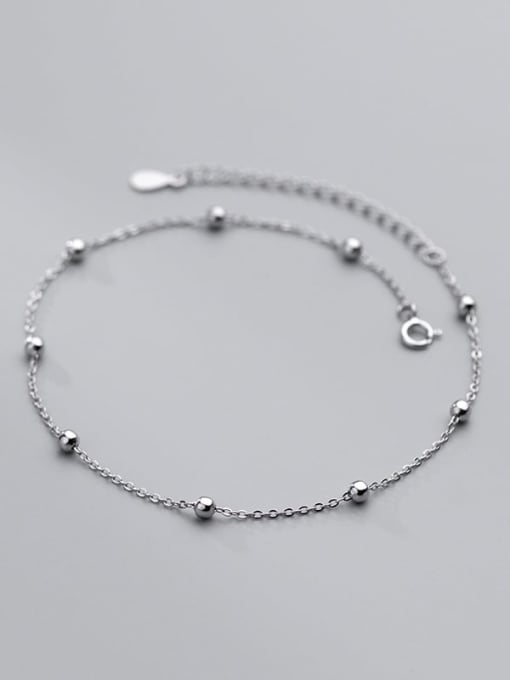 Rosh 925 Sterling Silver  Round Minimalist Bead Anklet 0