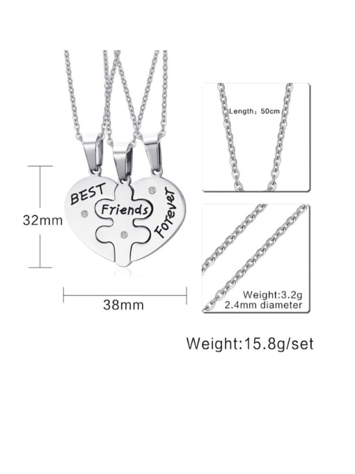 CONG Stainless Steel With Plating gold Simple  Love Pendant Necklaces 3