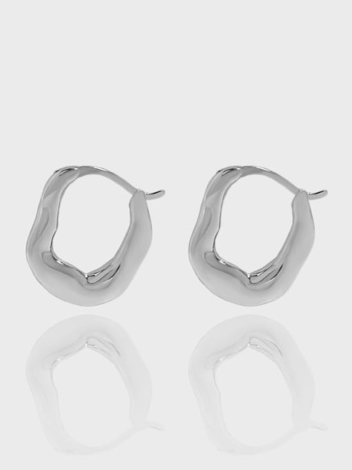 DAKA 925 Sterling Silver Geometric Minimalist Huggie Earring 0