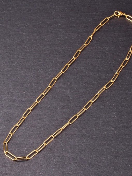 A TEEM Titanium Hollow Geometry chain Minimalist Necklace 3
