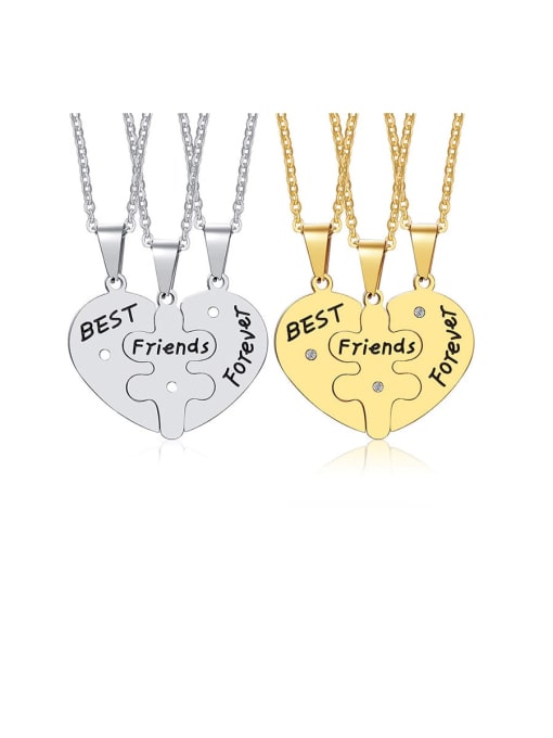 CONG Stainless Steel With Plating gold Simple  Love Pendant Necklaces 0