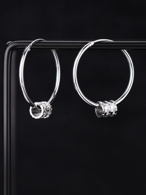 Rosh 925 Sterling Silver Cubic Zirconia Geometric Minimalist Huggie Earring 2