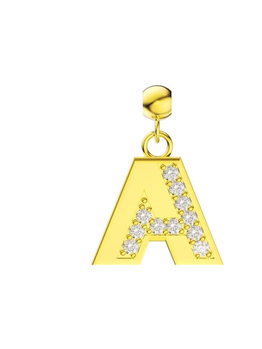 Single Letter A 925 Sterling Silver Cubic Zirconia Letter Minimalist Necklace
