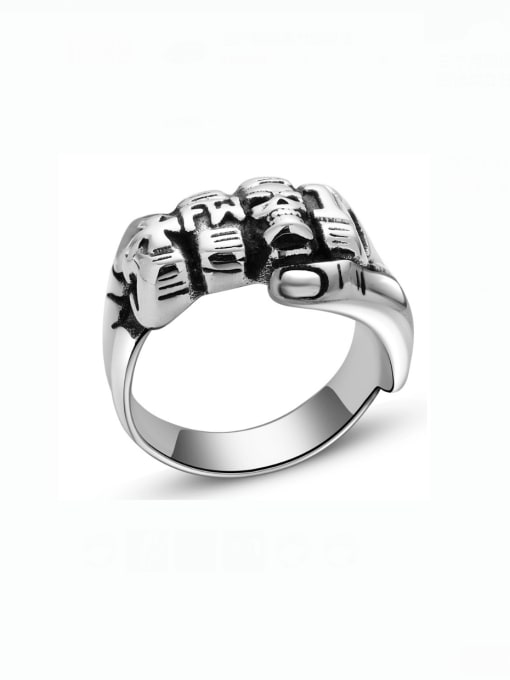 BSL Titanium Steel Skull Hip Hop Band Ring 0