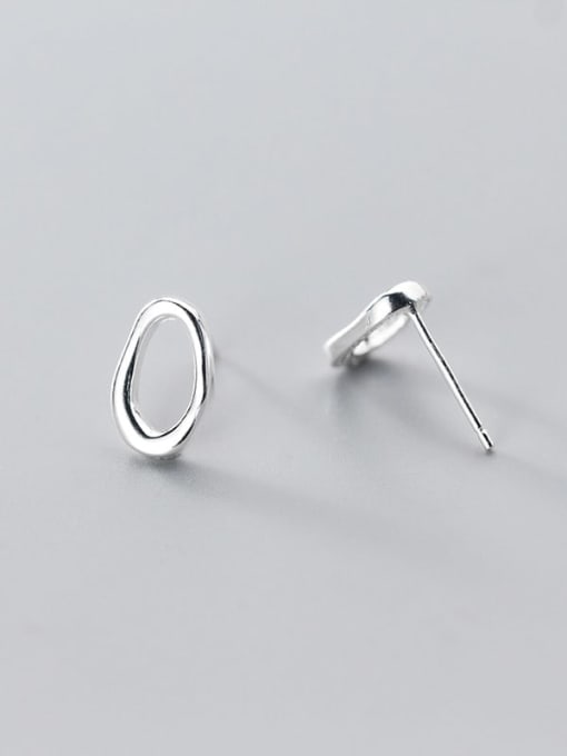 Rosh 925 Sterling Silver Hollow Geometric Minimalist Stud Earring 2