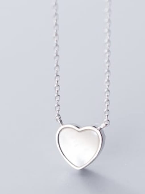 Rosh 925 Sterling Silver Shell Heart shaped pendant  Necklace 3