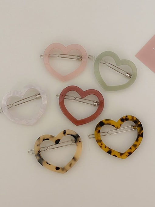 Chimera Cellulose Acetate Minimalist Hollow Heart Alloy Hair Pin 0