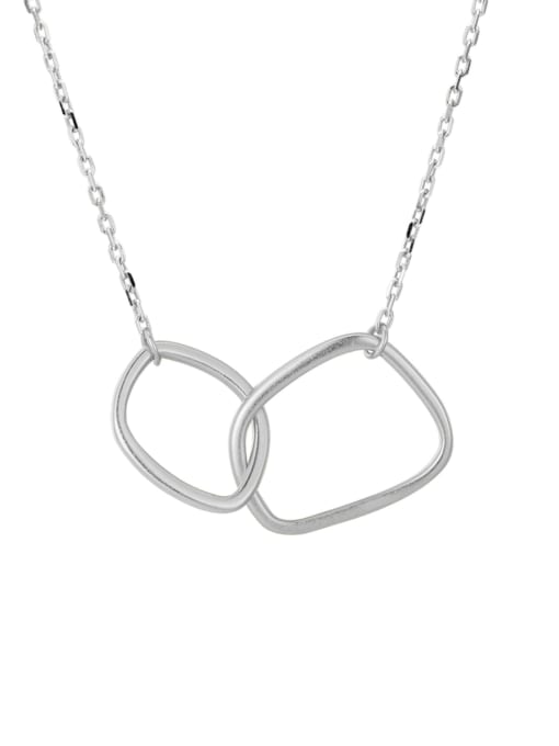 White gold irregular necklace 925 Sterling Silver Geometric Minimalist Necklace
