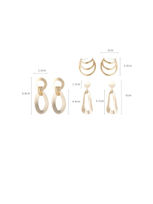Girlhood Alloy With Imitation Gold Plated Simplistic Geometric Drop Earrings 1