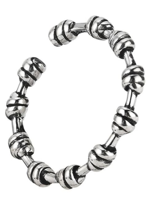 JENNY 925 Sterling Silver Irregular Artisan  Weaving twist knot Band Ring 4