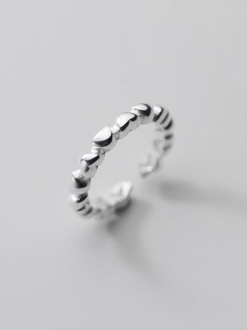 Rosh 925 Sterling Silver Bead Round Minimalist Band Ring 1