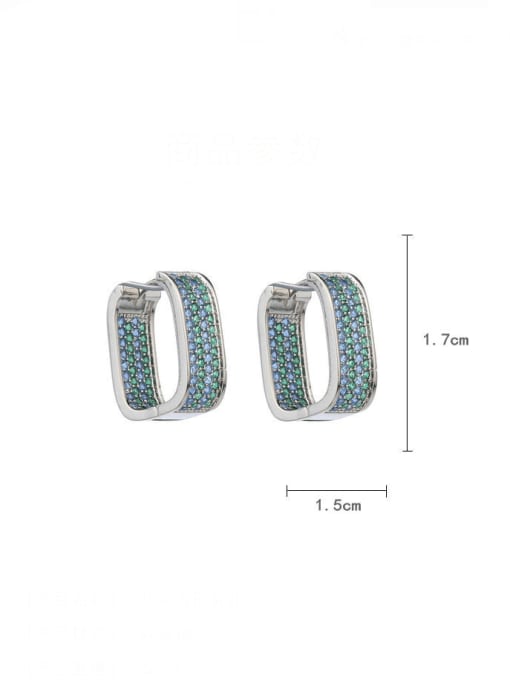 Luxu Brass Cubic Zirconia Geometric Luxury Cluster Earring 3